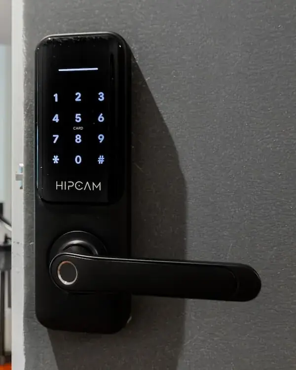 Keypad lock on the door of an AMBBI apartment